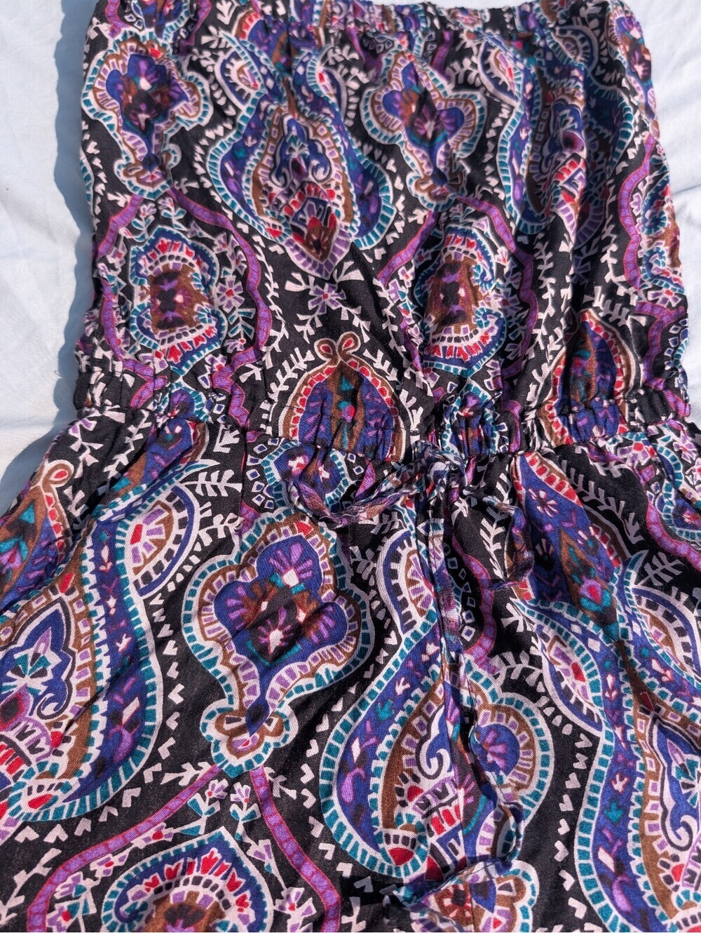 Angie Women's Bohemian Romper – Purple Pattern - Picture 4 of 4
